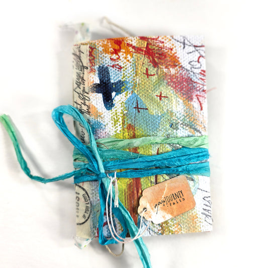 Creative Faith Journal - Gathered Grace No. 5, Handmade mix media journal