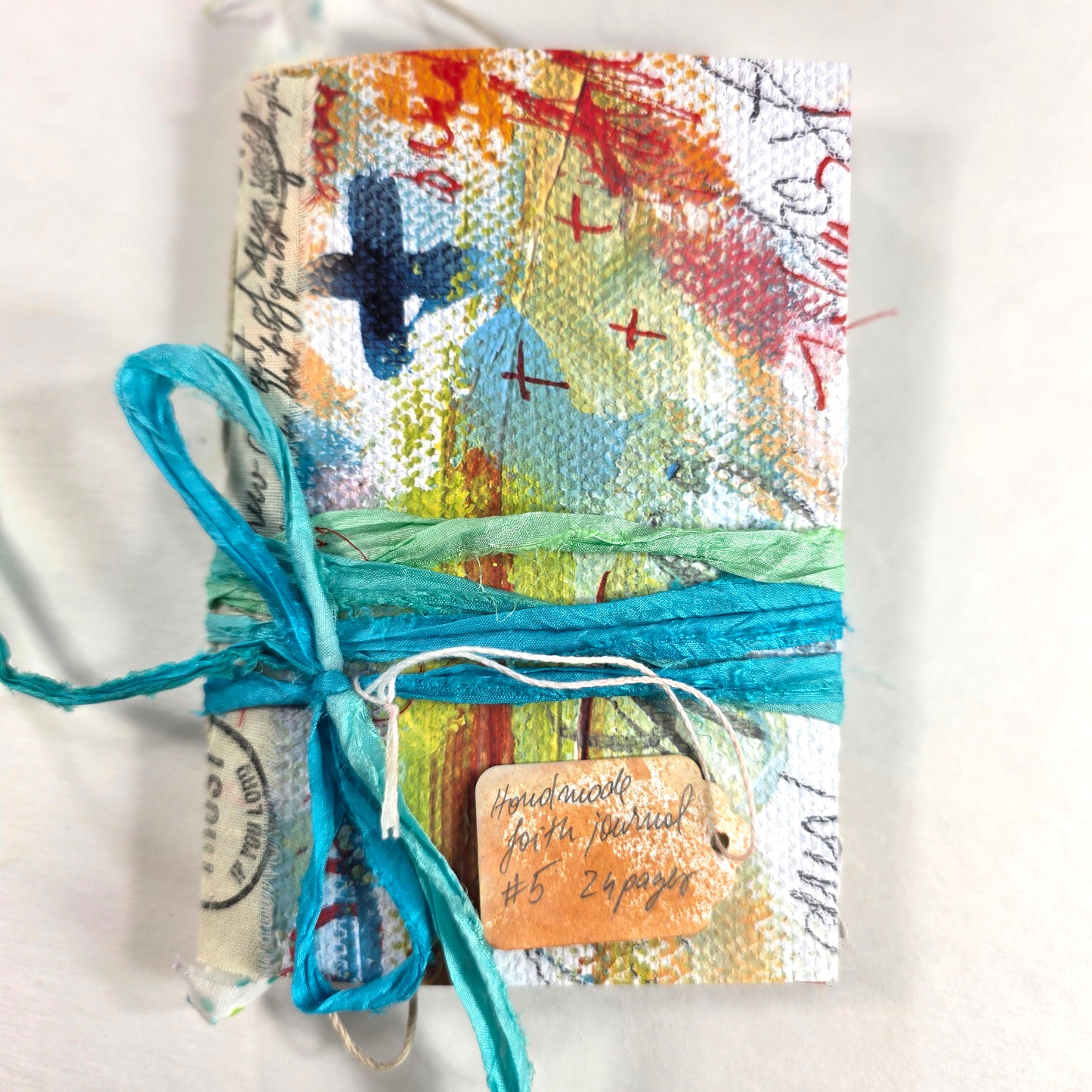 Creative Faith Journal - Gathered Grace No. 5, Handmade mix media journal