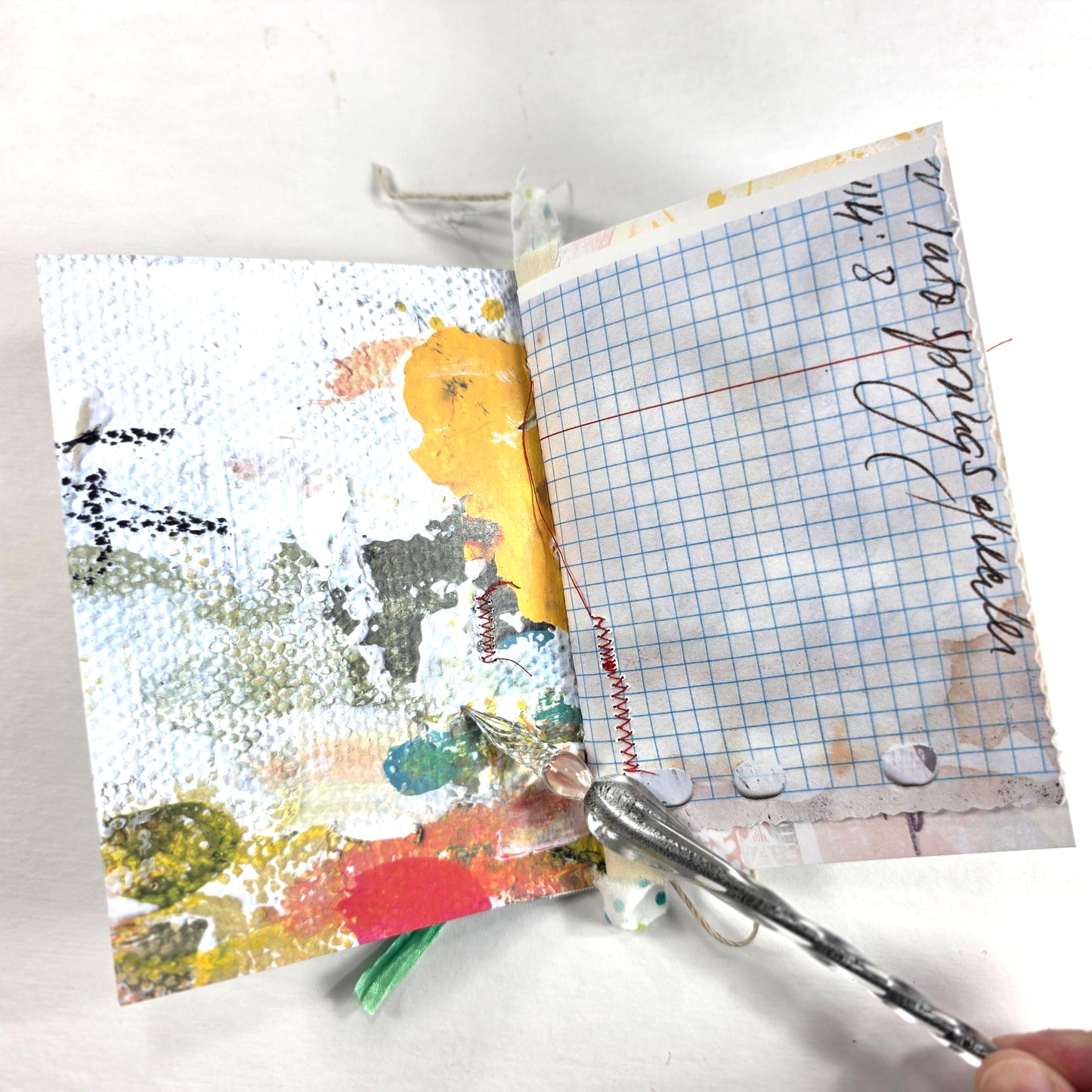 Creative Faith Journal - Gathered Grace No. 5, Handmade mix media journal
