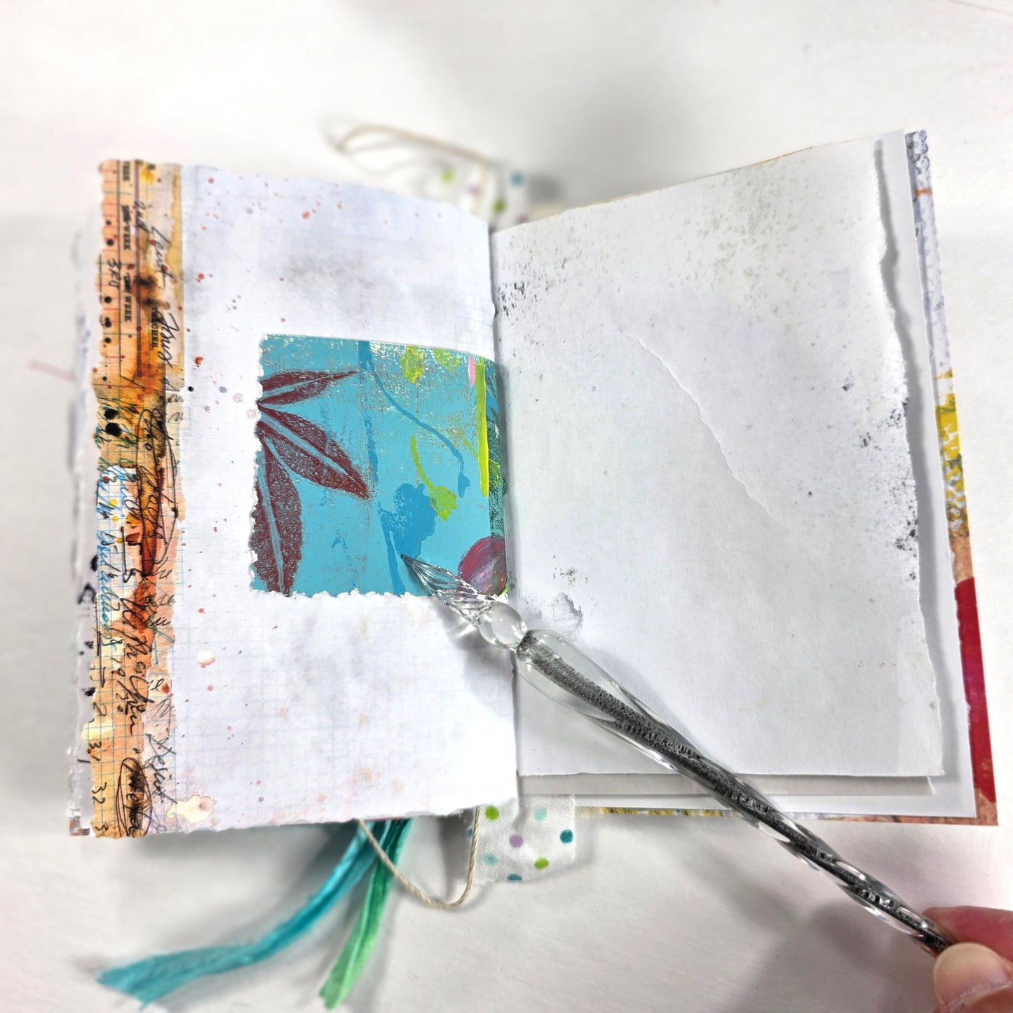 Creative Faith Journal - Gathered Grace No. 5, Handmade mix media journal