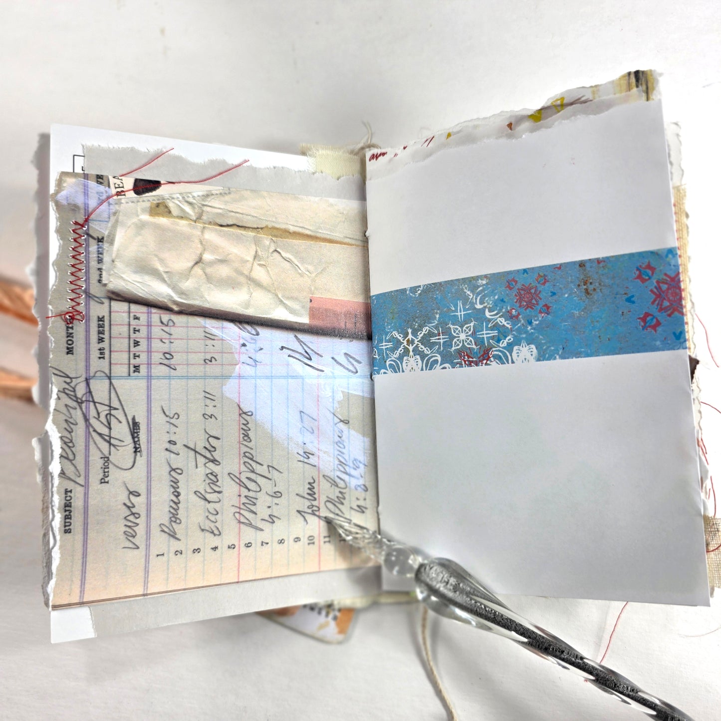 Creative Faith Journal - Gathered Grace No. 25, Handmade mix media journal