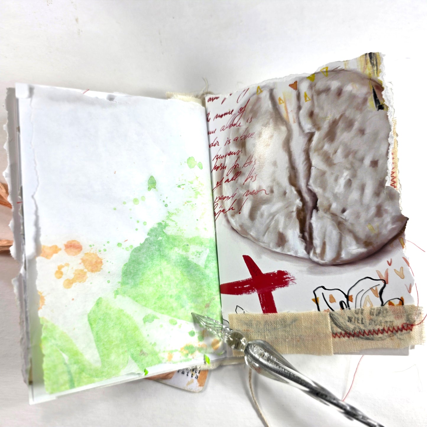 Creative Faith Journal - Gathered Grace No. 25, Handmade mix media journal