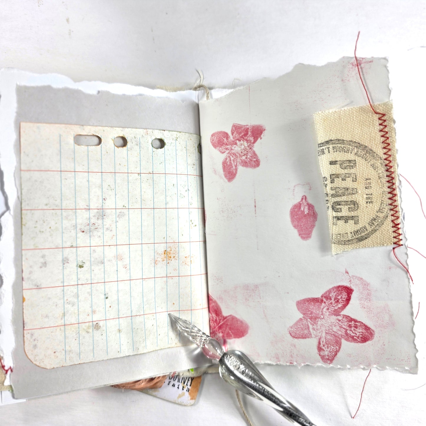 Creative Faith Journal - Gathered Grace No. 25, Handmade mix media journal