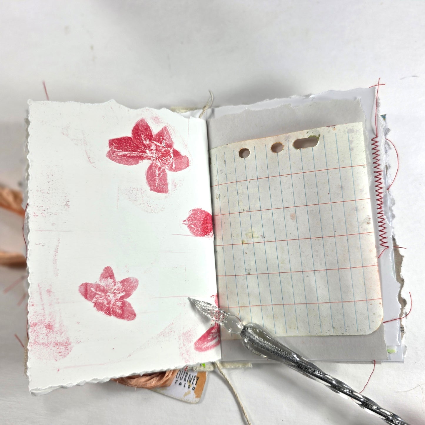 Creative Faith Journal - Gathered Grace No. 25, Handmade mix media journal