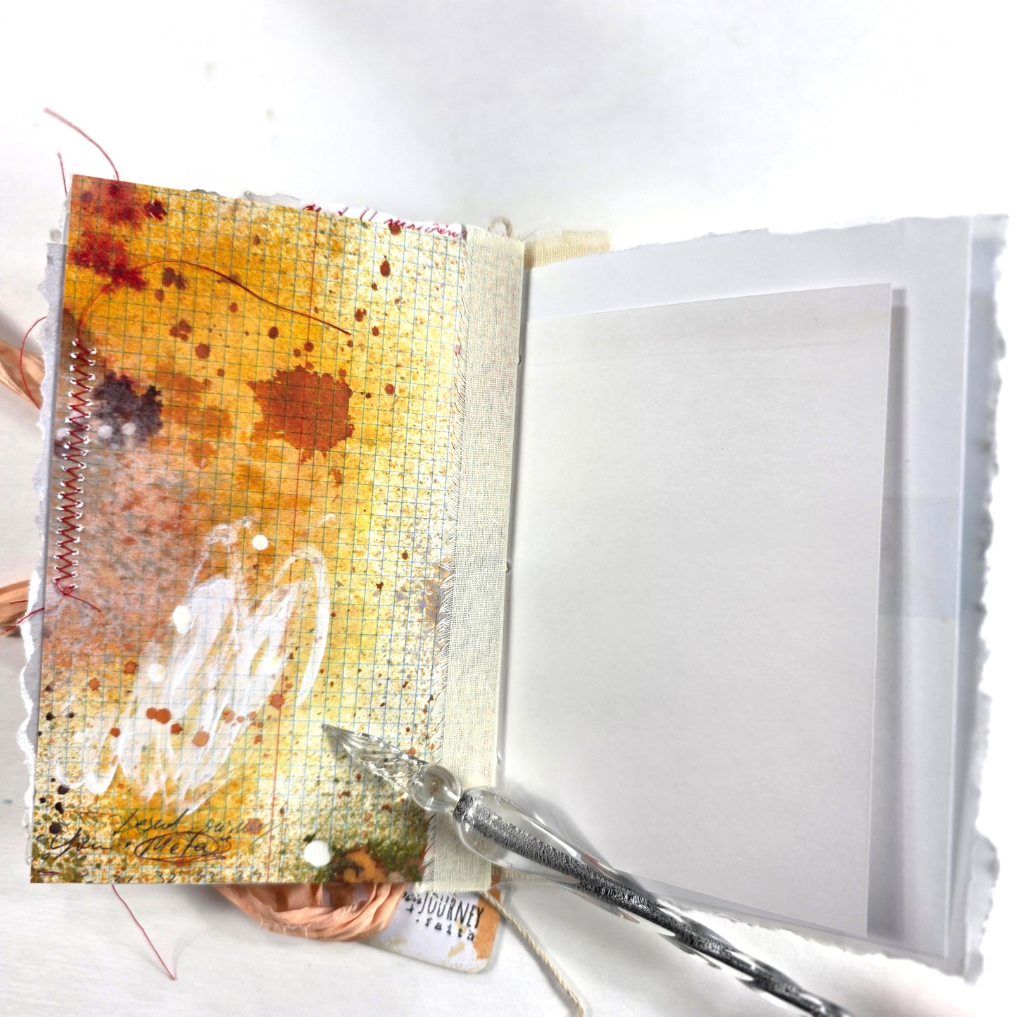 Creative Faith Journal - Gathered Grace No. 25, Handmade mix media journal