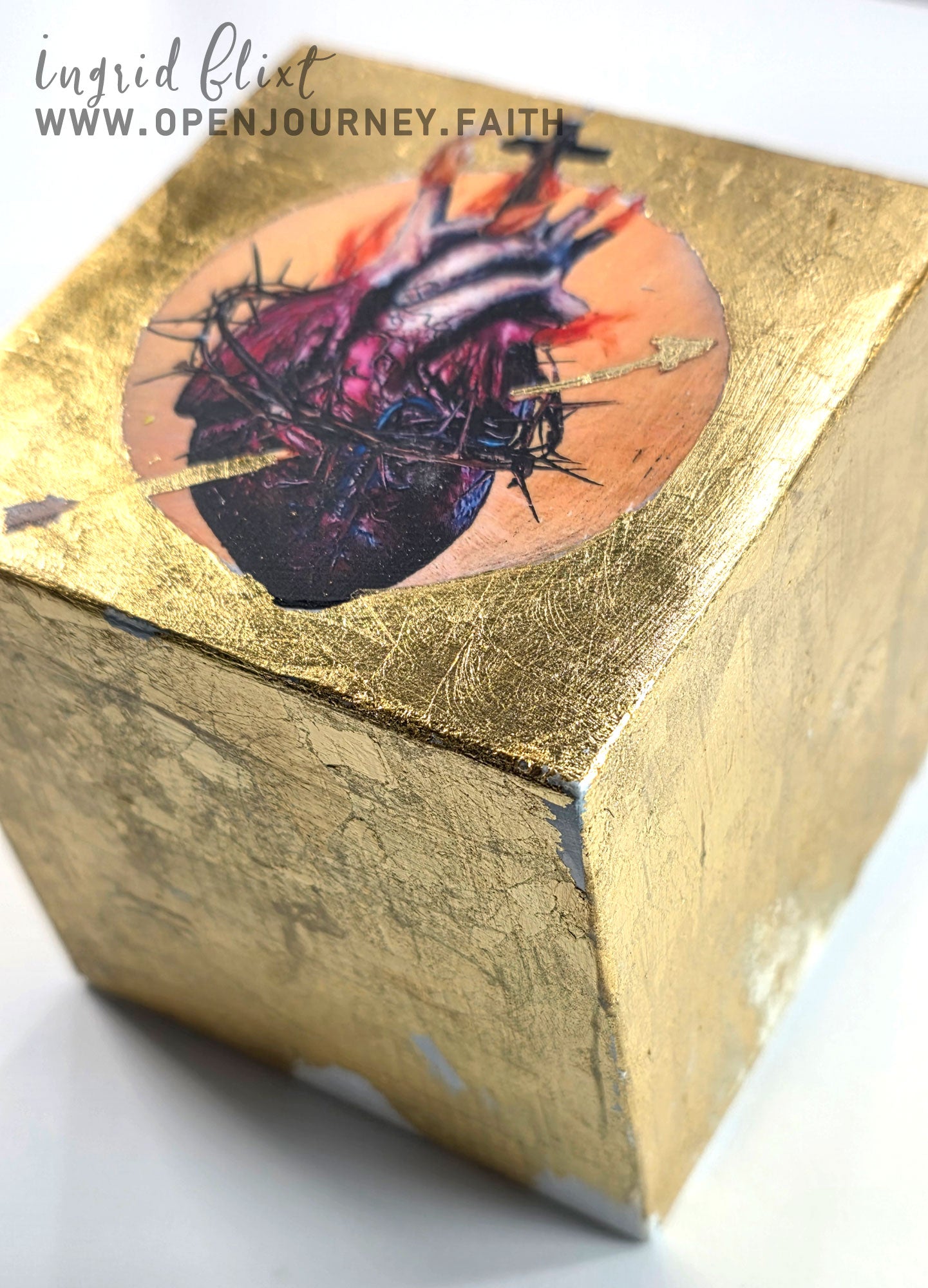 Sacred Heart - mix media Icon