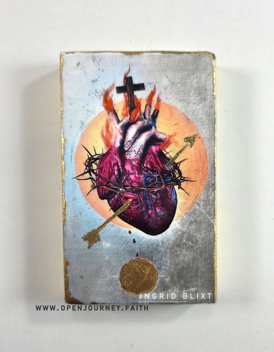 Sacred Heart II - mix media Icon