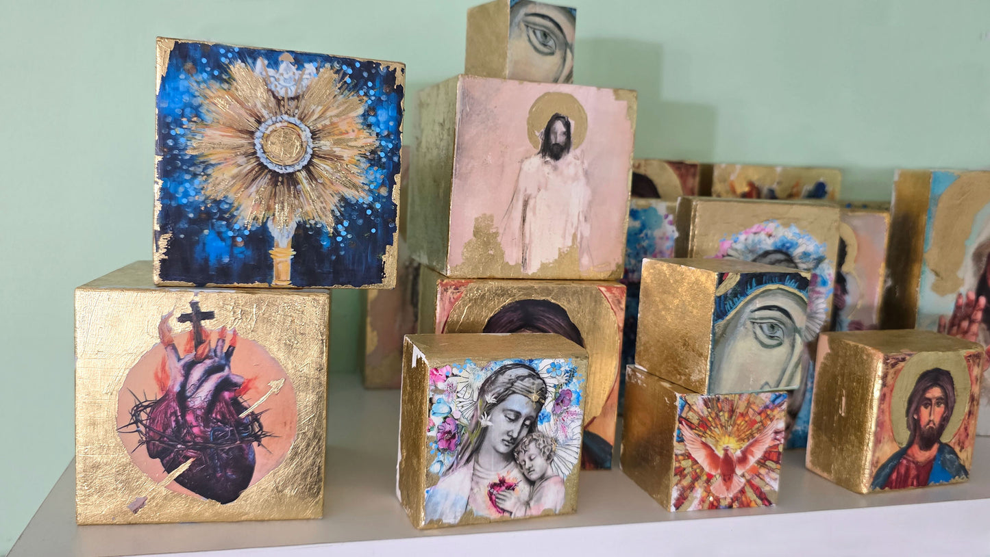 Sacred Heart - mix media Icon