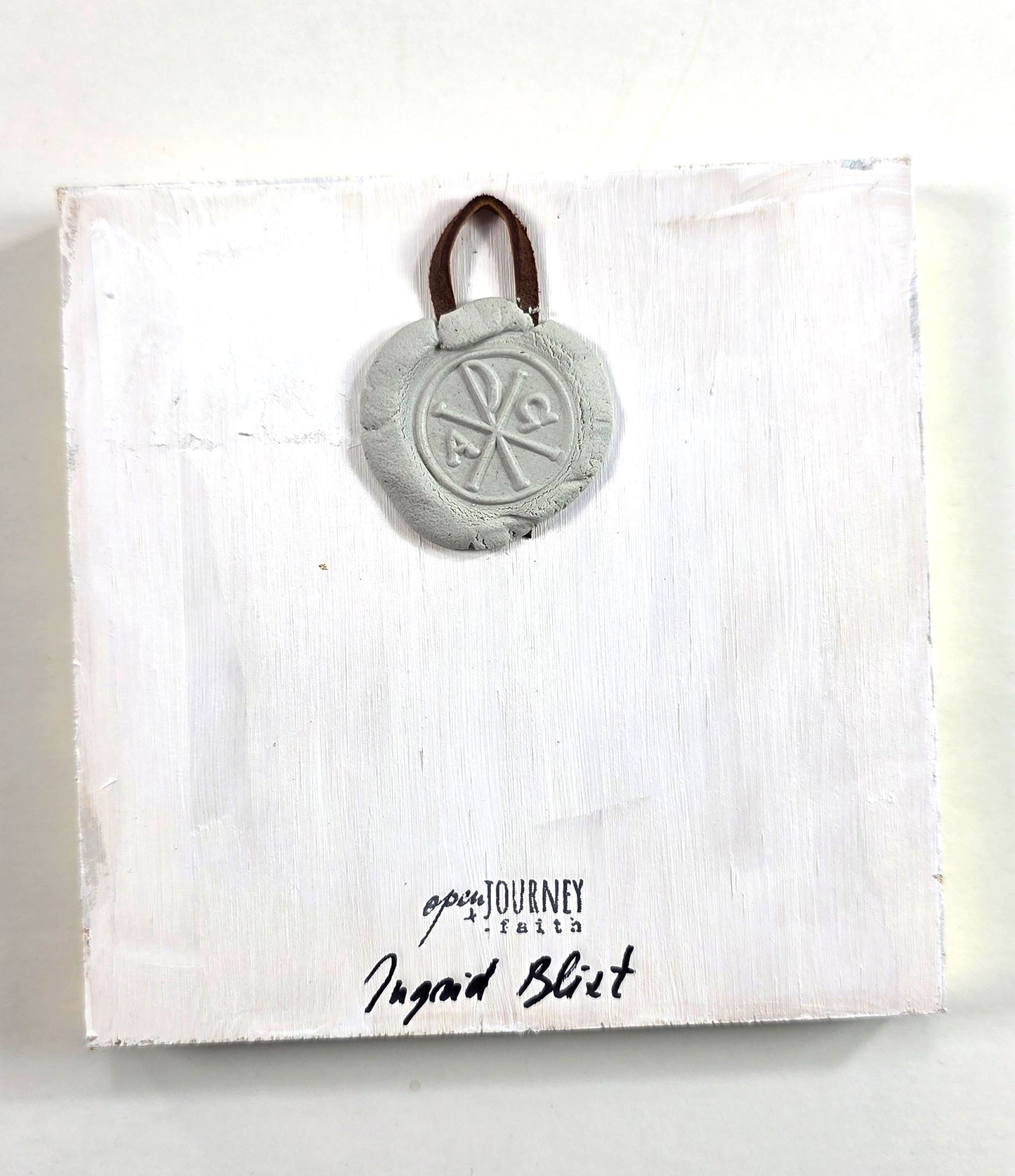 Blessed Mother and Jesus - mix media 5x5 Icon