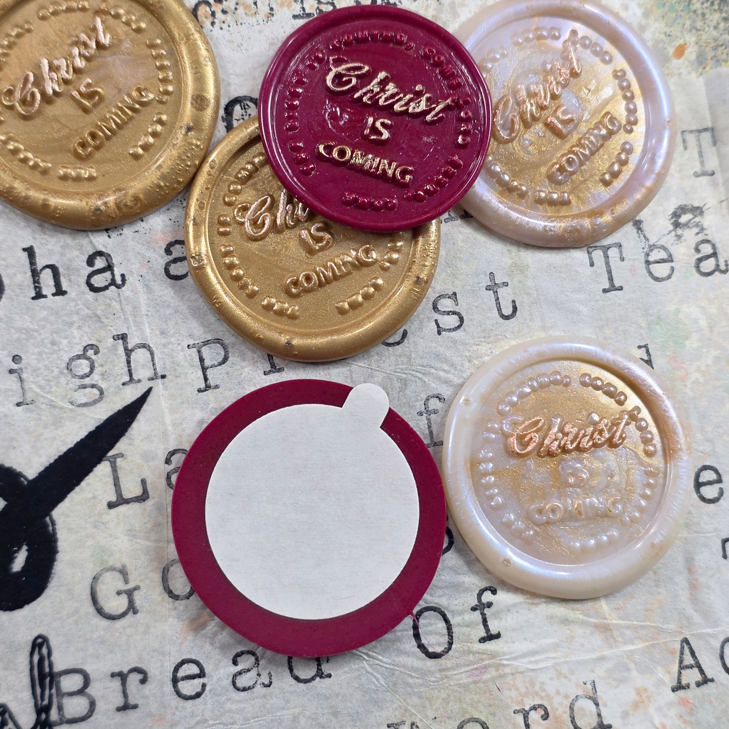 Christ is Coming  - wax seal stickers