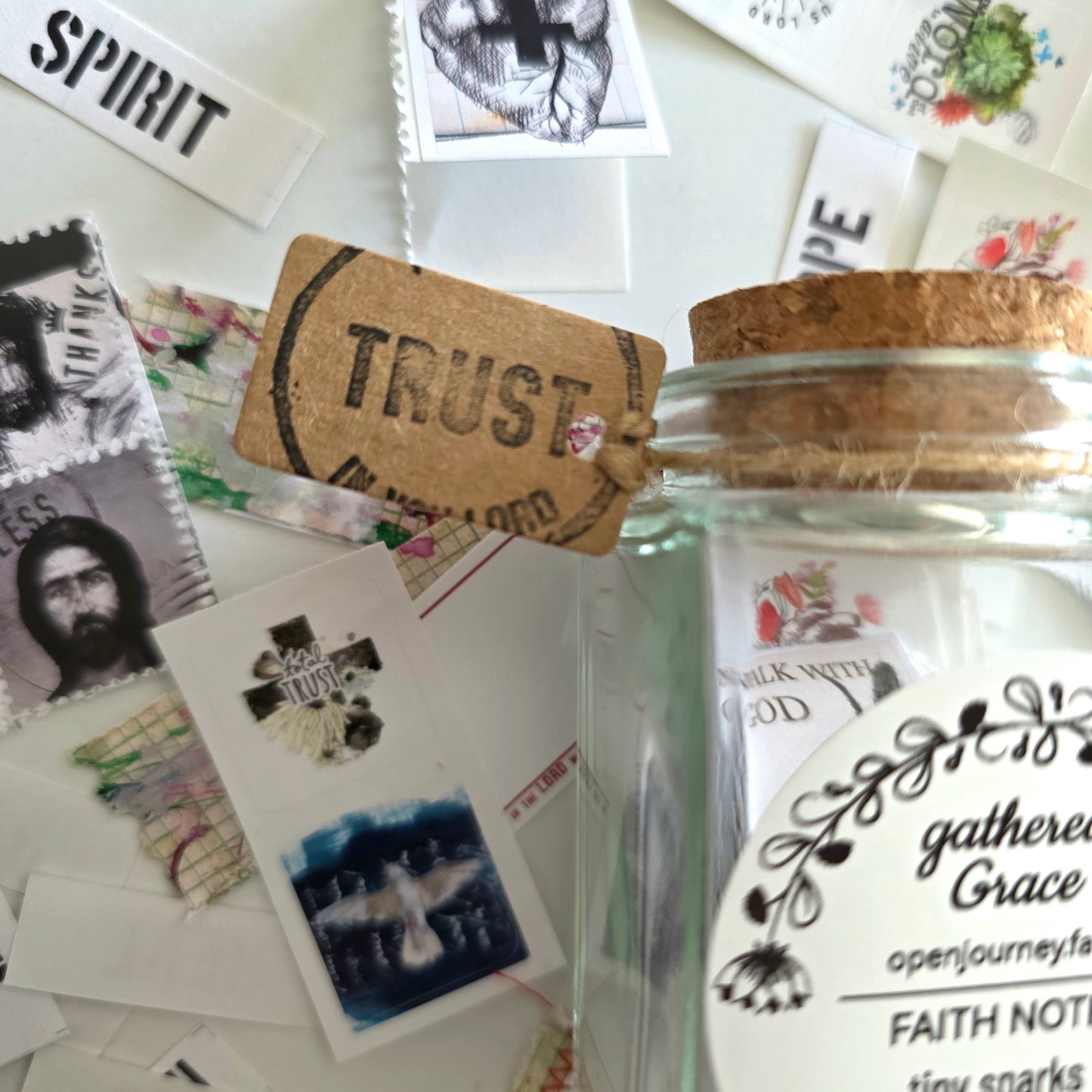 Gathered Grace Jar - faith journaling small ephemera