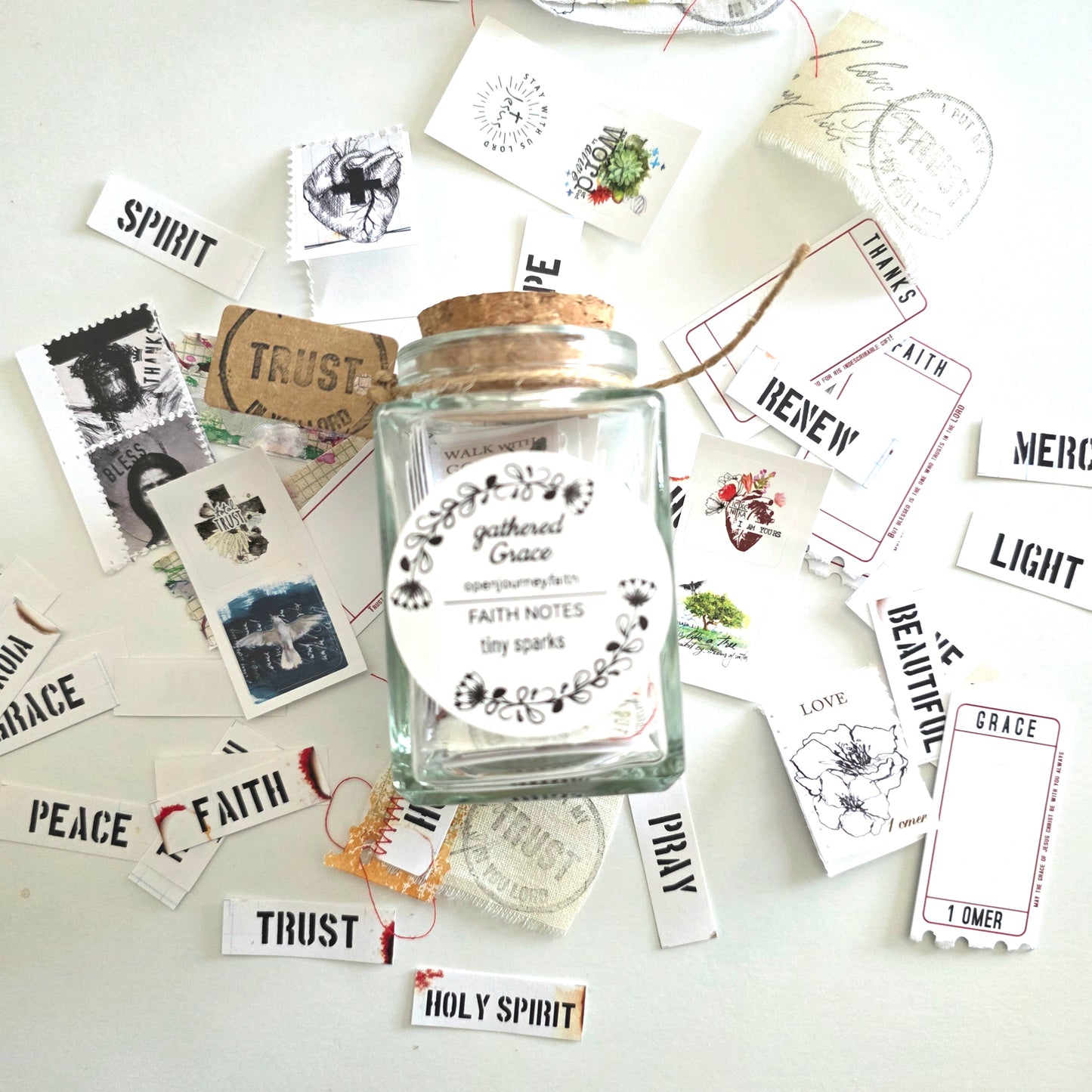 Gathered Grace Jar - faith journaling small ephemera