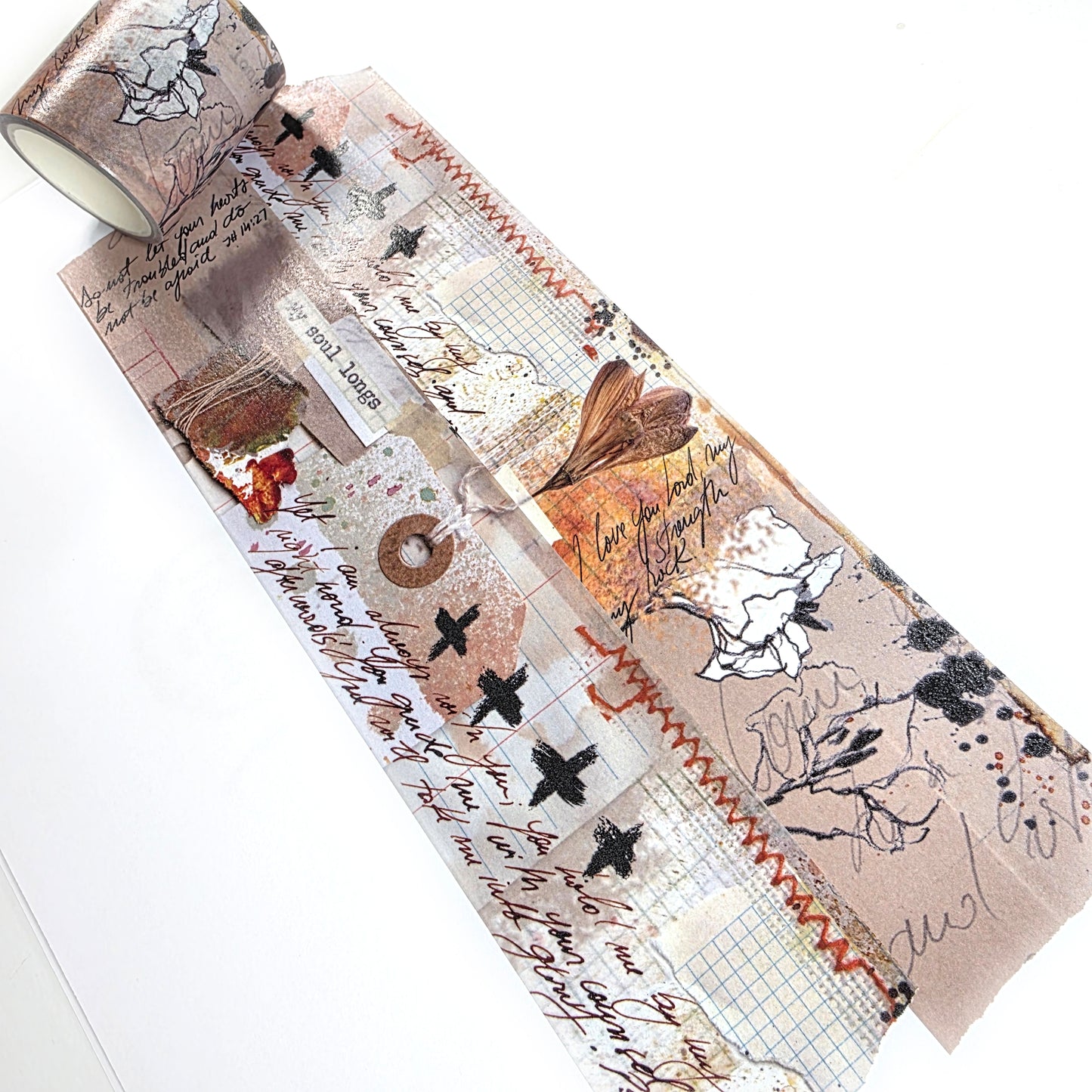 "Mix Media-My Soul Longs" WIDE washi tape