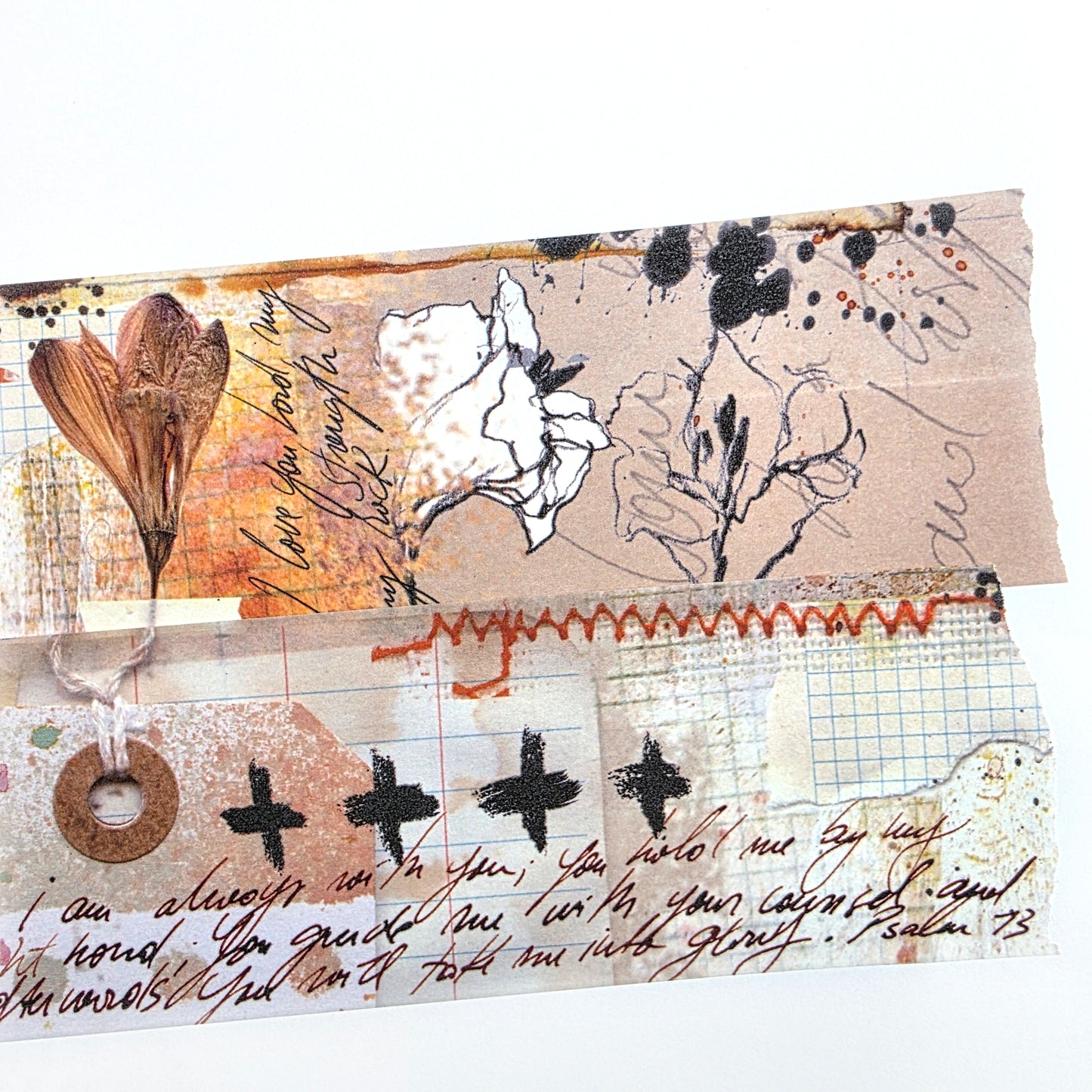 "Mix Media-My Soul Longs" WIDE washi tape