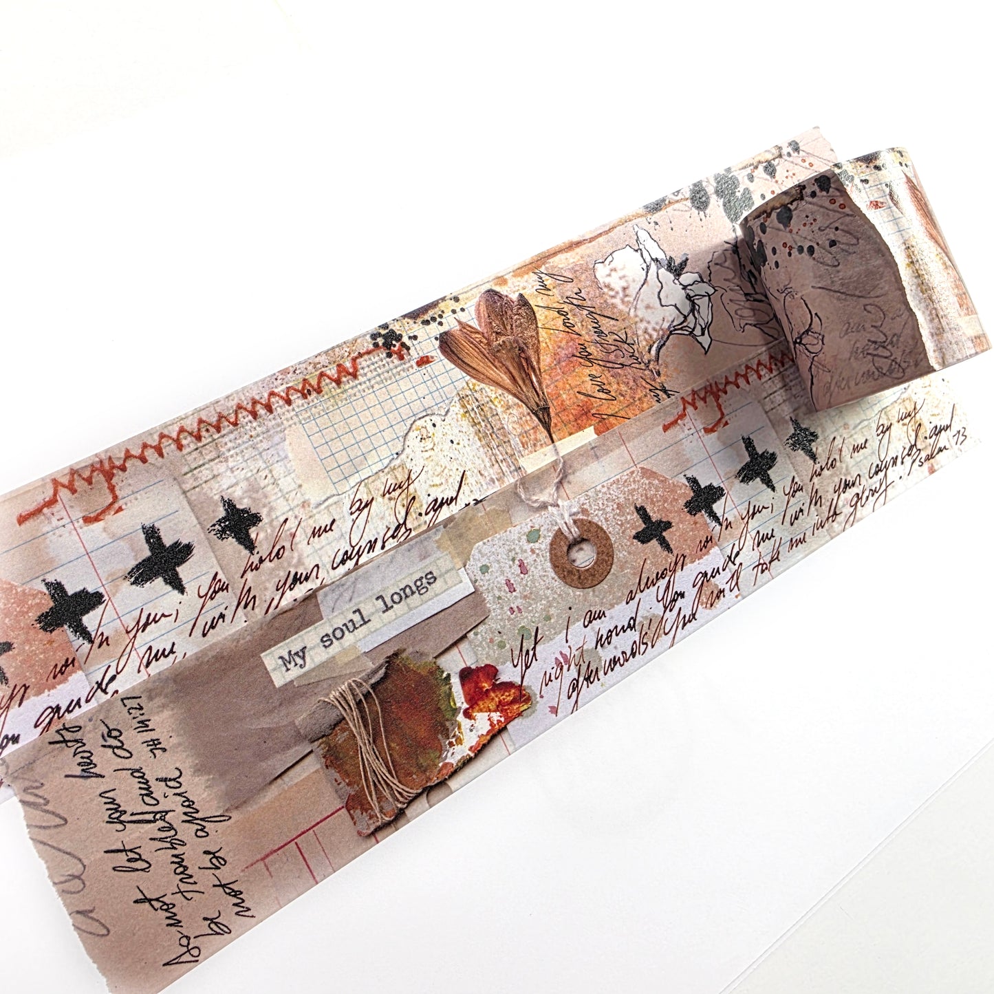 "Mix Media-My Soul Longs" WIDE washi tape