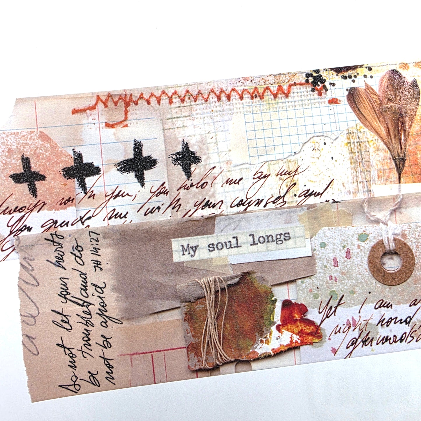 "Mix Media-My Soul Longs" WIDE washi tape