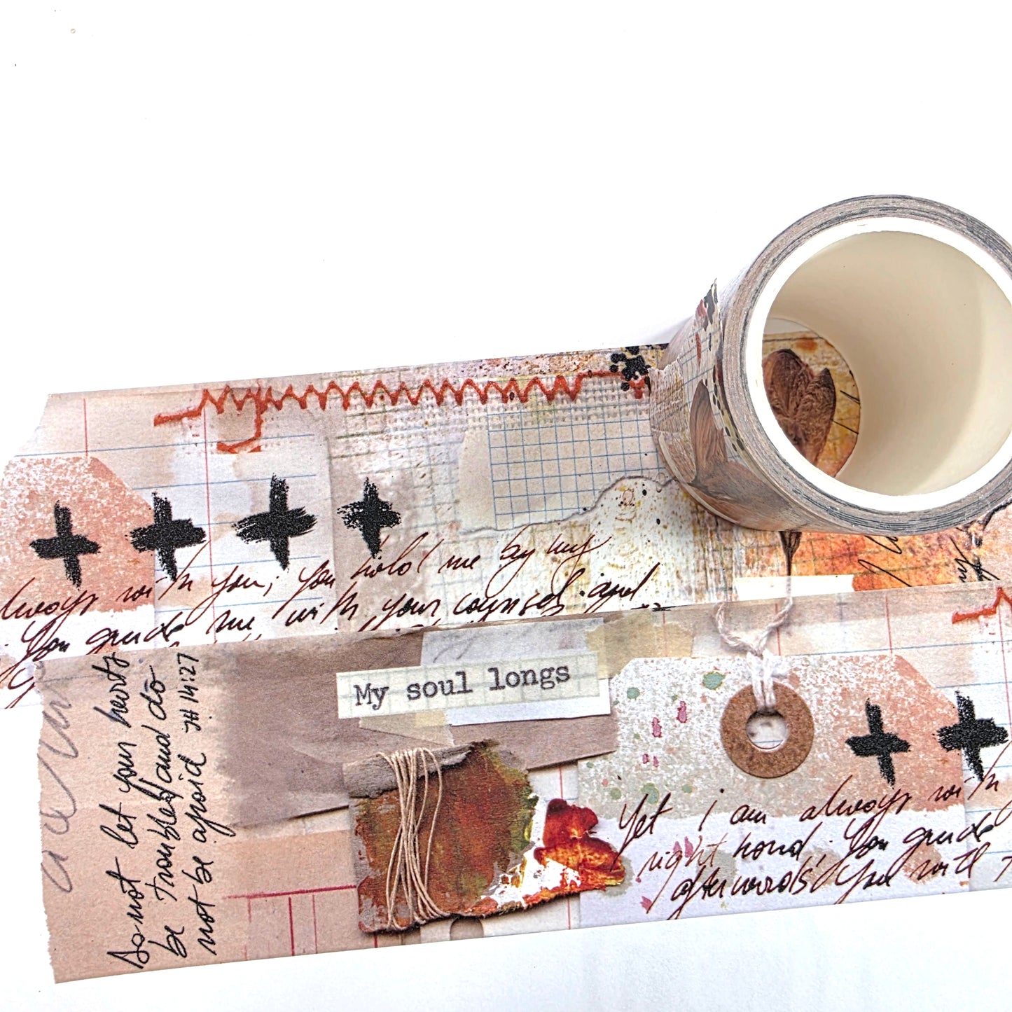 "Mix Media-My Soul Longs" WIDE washi tape