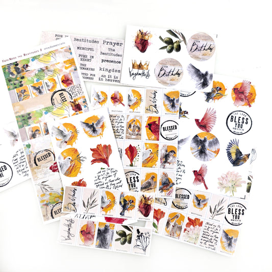 Beatitudes 2 sticker pack - variety stickers for Bible Journaling