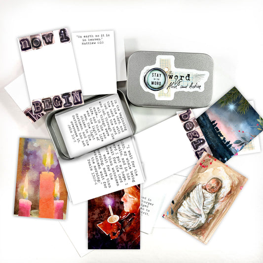 New Beginning kit ADD ON - Bible Verse cards with option of Tin Box