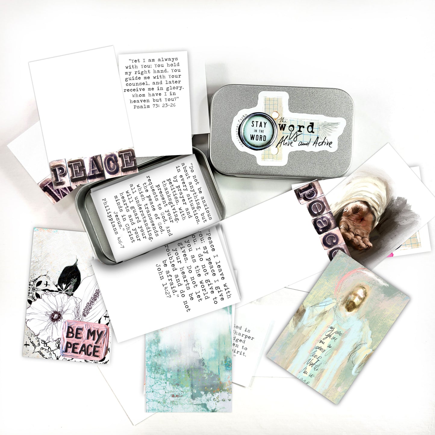 PEACE kit ADD ON - Bible Verse cards with option of Tin Box