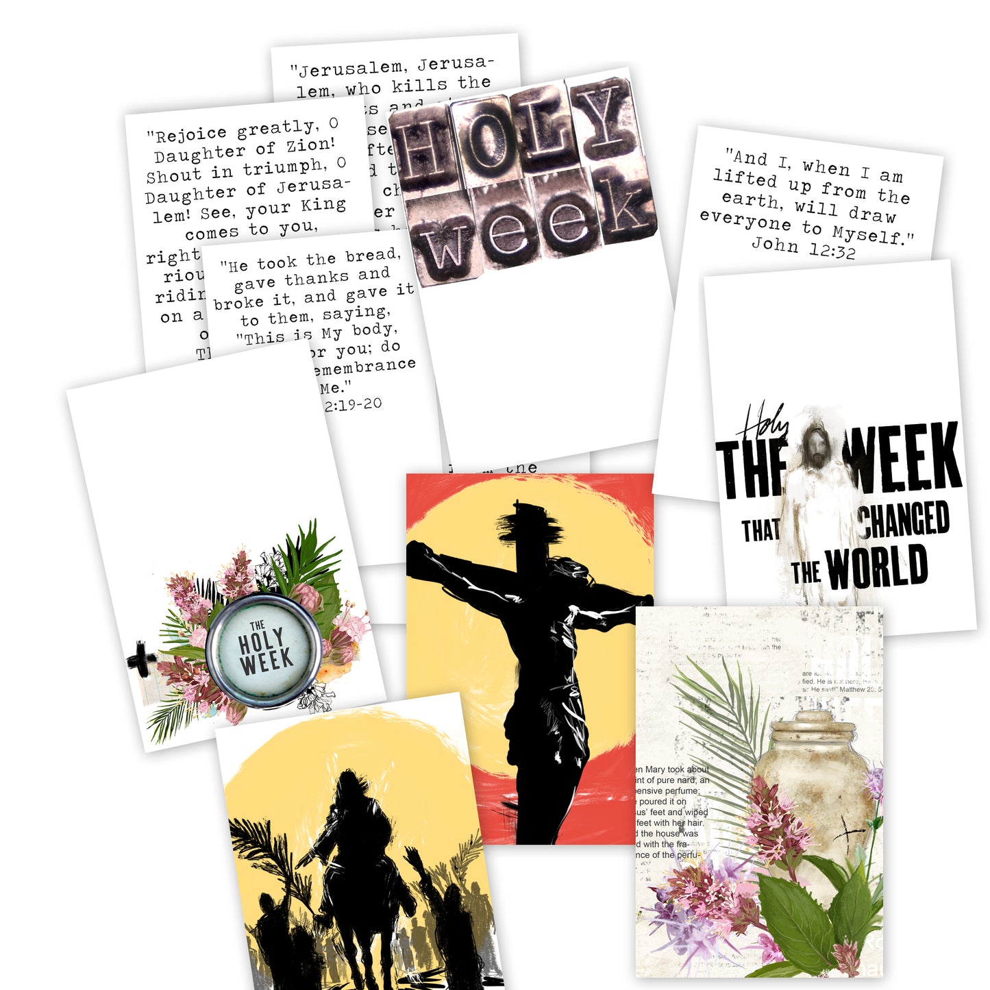 HOLY WEEK kit ADD ON - Bible Verse cards with option of Tin Box