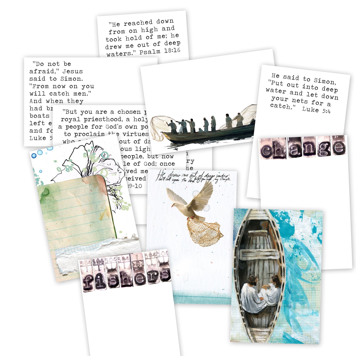 Fishers of Men ADD ON  - digital download- Journaling Stickers and cards