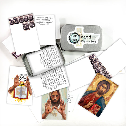 Blessed kit ADD ON - Bible Verse cards with option of Tin Box