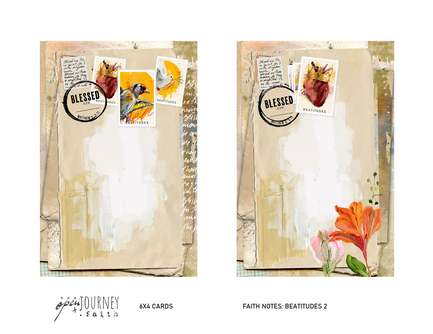 Beatitudes 2-  set of 18 JOURNALING CARDS  mix