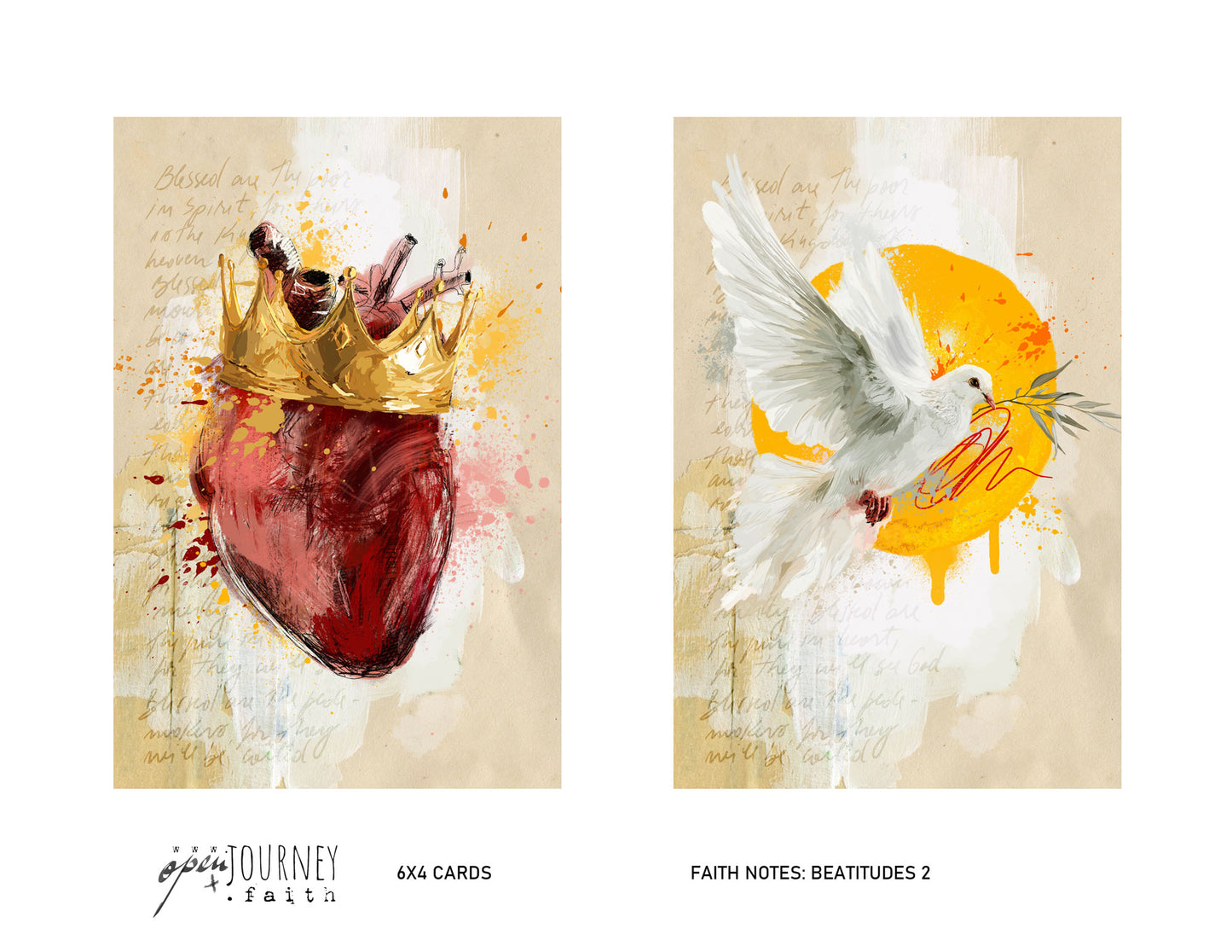 Beatitudes 2-  set of 18 JOURNALING CARDS  mix