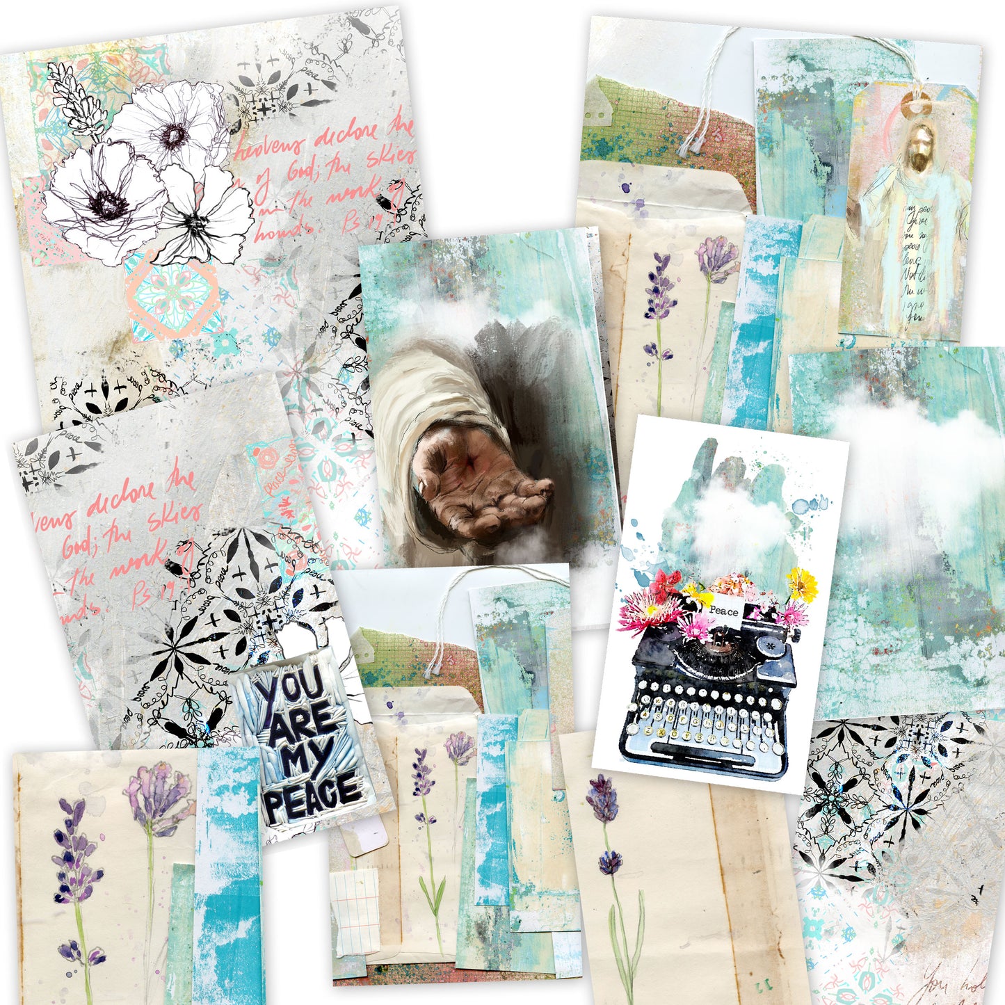 PEACE kit ADD ON  - Journaling Stickers and cards- digital download