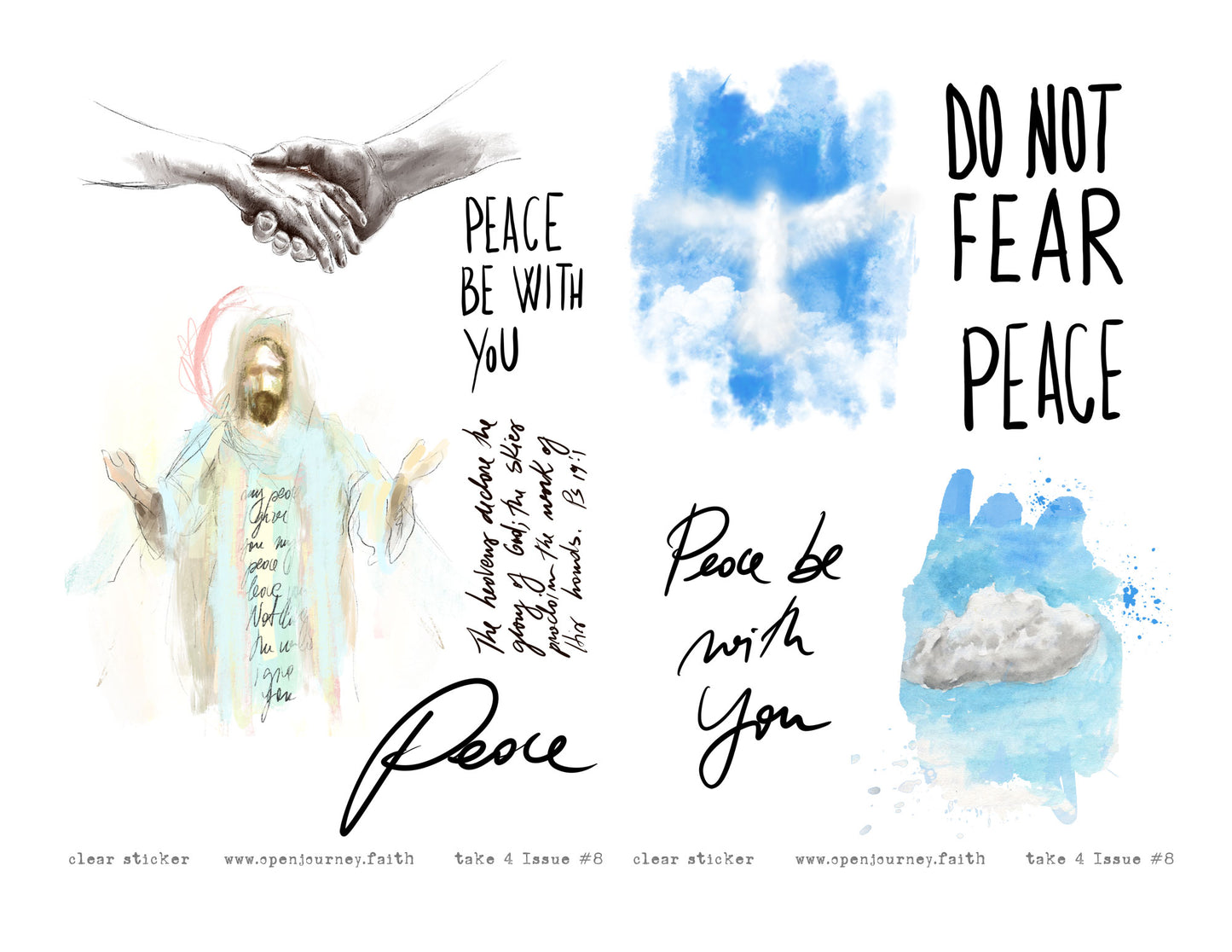 TAKE 4 - PEACE  kit for Bible Journaling