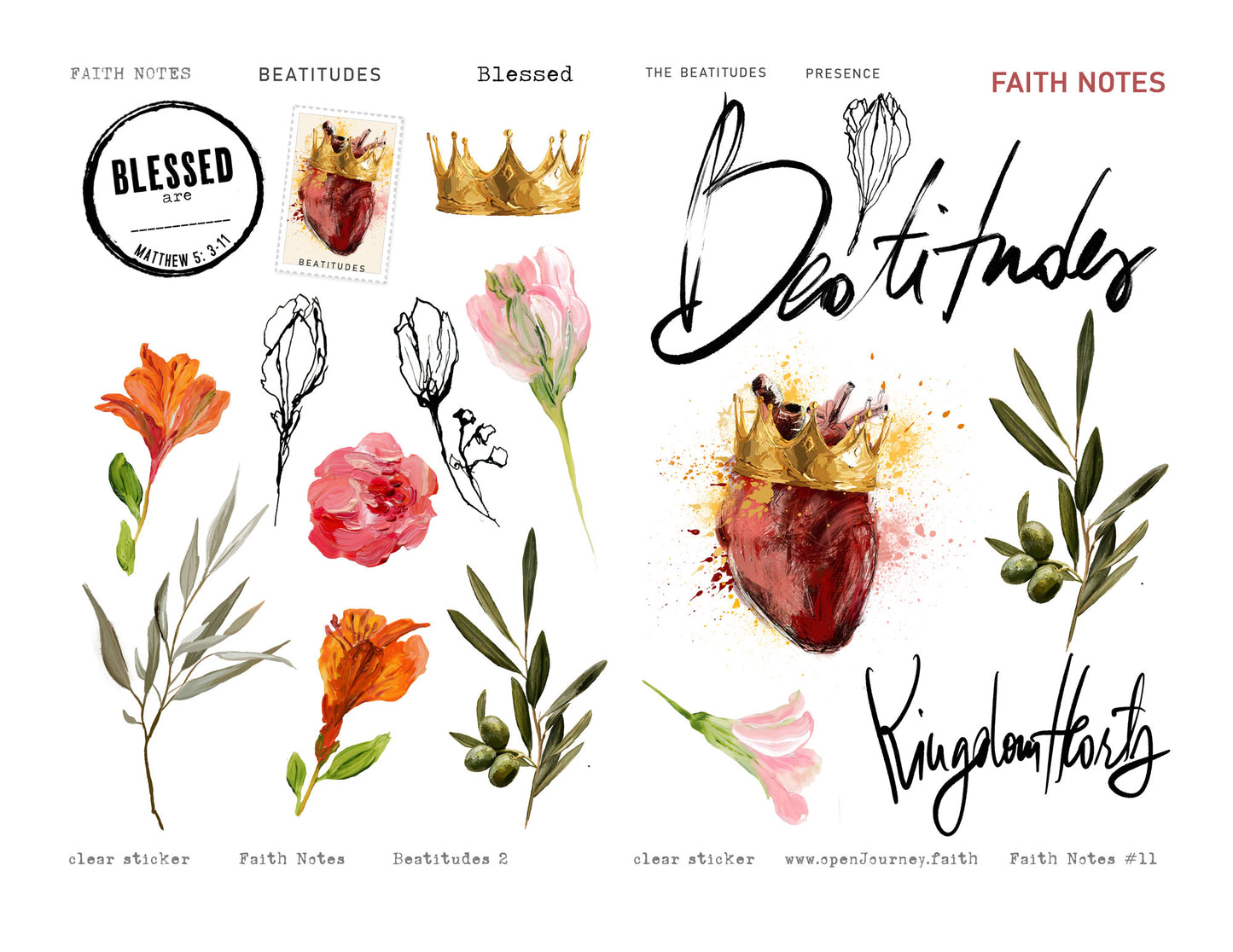 'Beatitudes 2' KIT Digital Download -Bible Journaling kit Faith Notes series