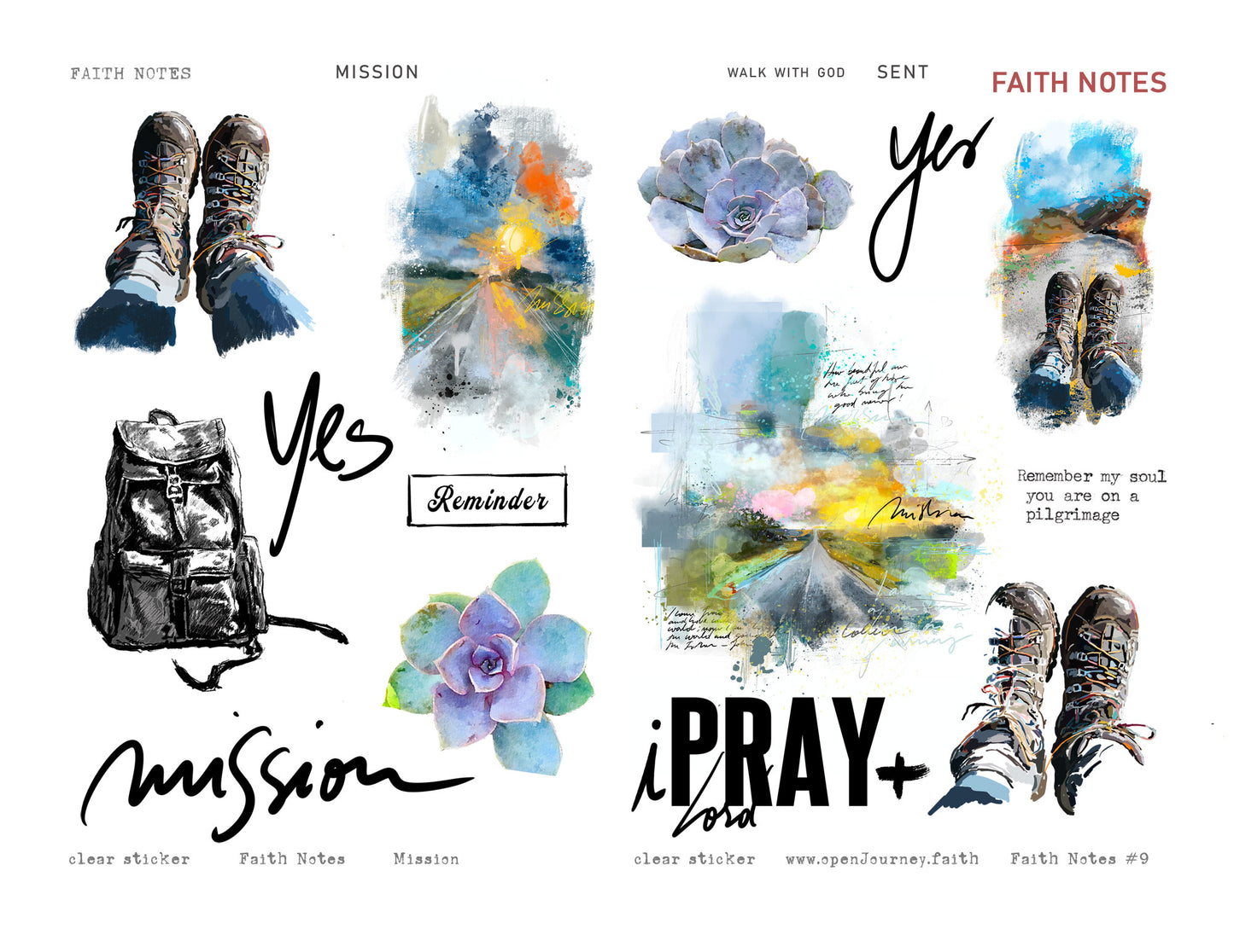 'Mission' KIT Digital Download -Bible Journaling kit Faith Notes series