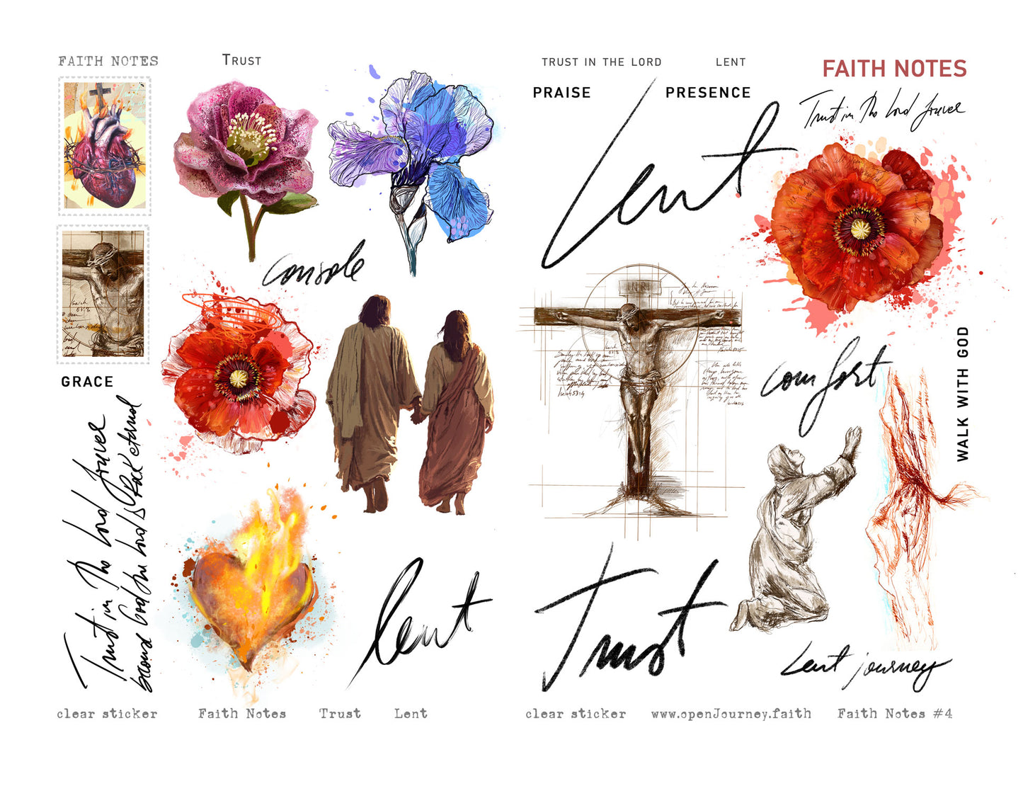 **LENT-TRUST- kit ** for Bible Journaling - Faith Notes series