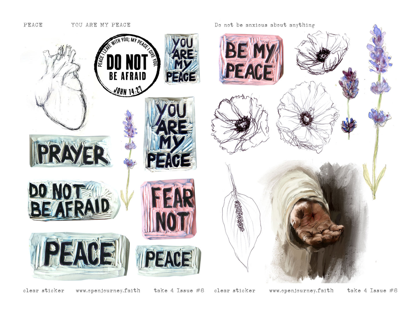 TAKE 4 - PEACE  kit for Bible Journaling