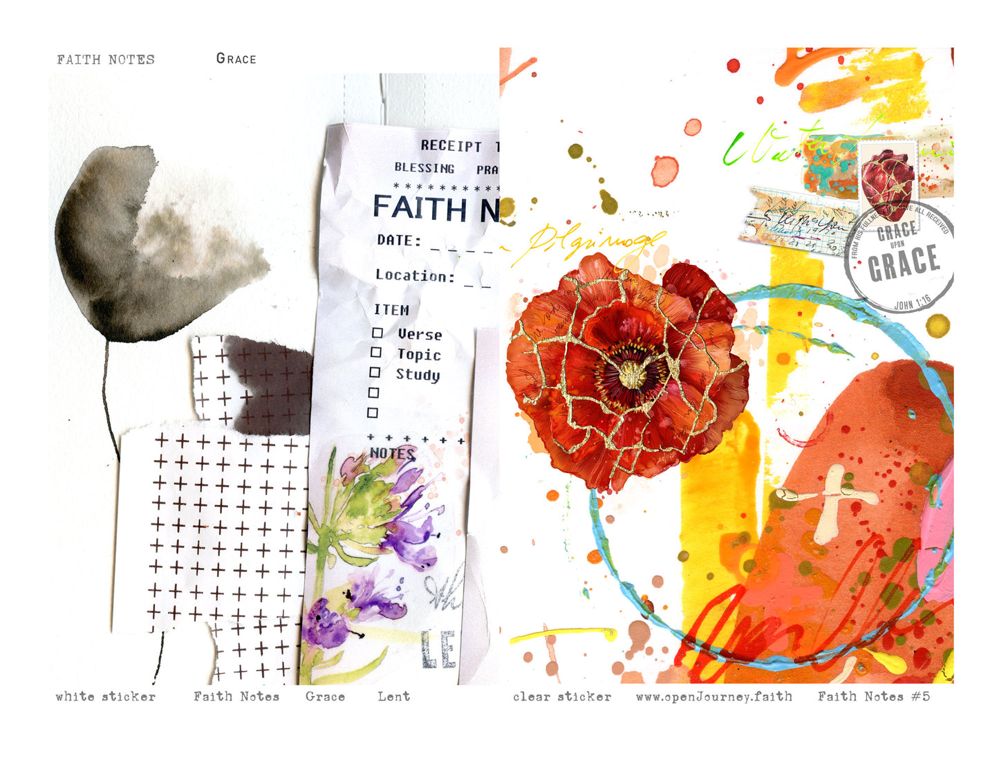 GRACE-LENT KIT Digital Download -Bible Journaling kit Faith Notes series