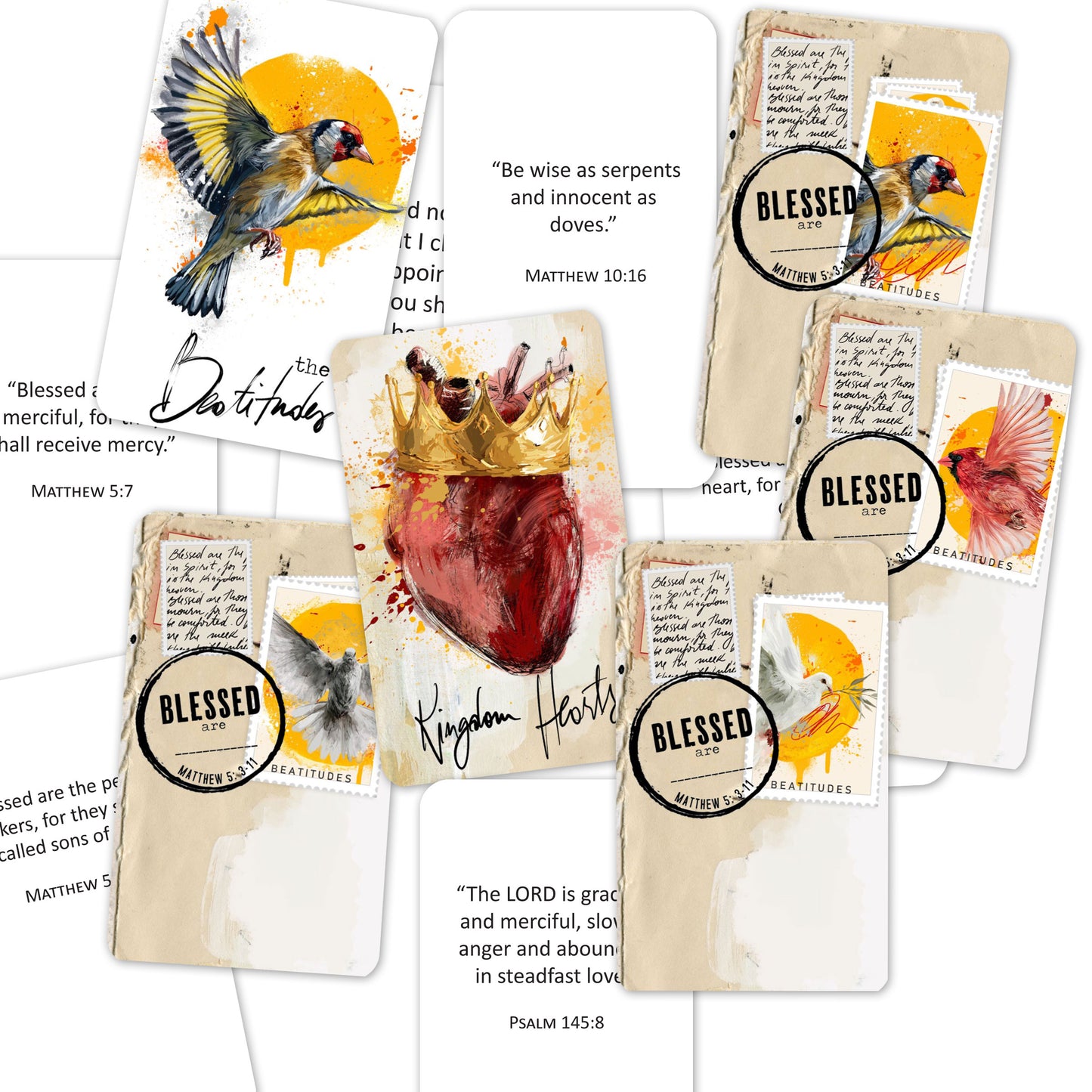 Beatitudes 2  - Bible Verse cards with option of Tin Box