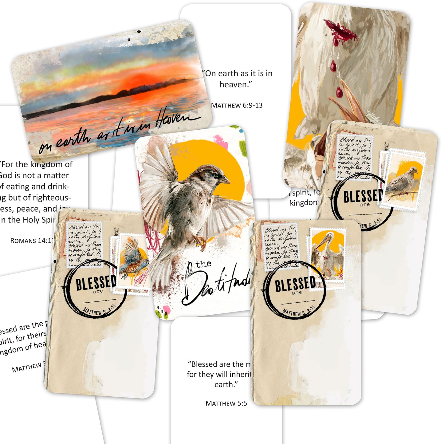 Beatitudes 1  - Bible Verse cards with option of Tin Box
