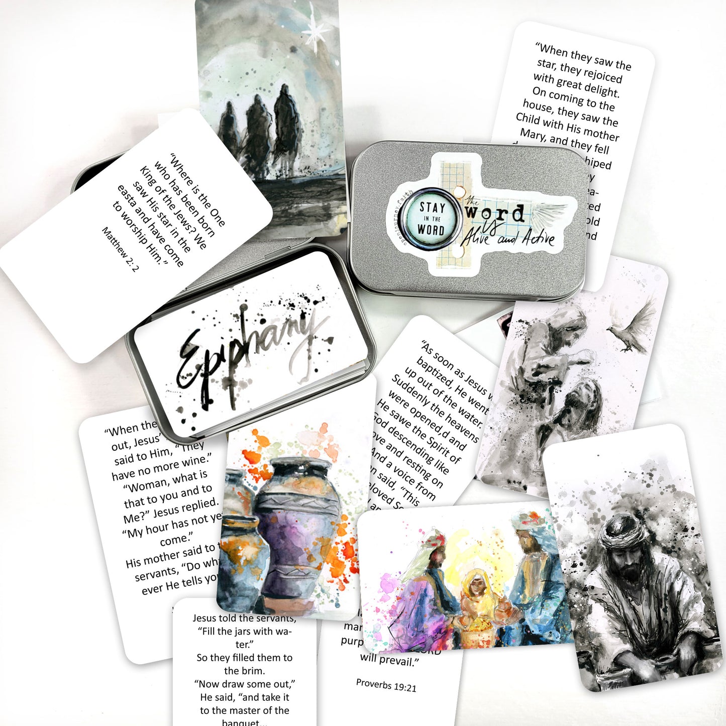 EPIPHANY - Bible Verse cards with option of Tin Box
