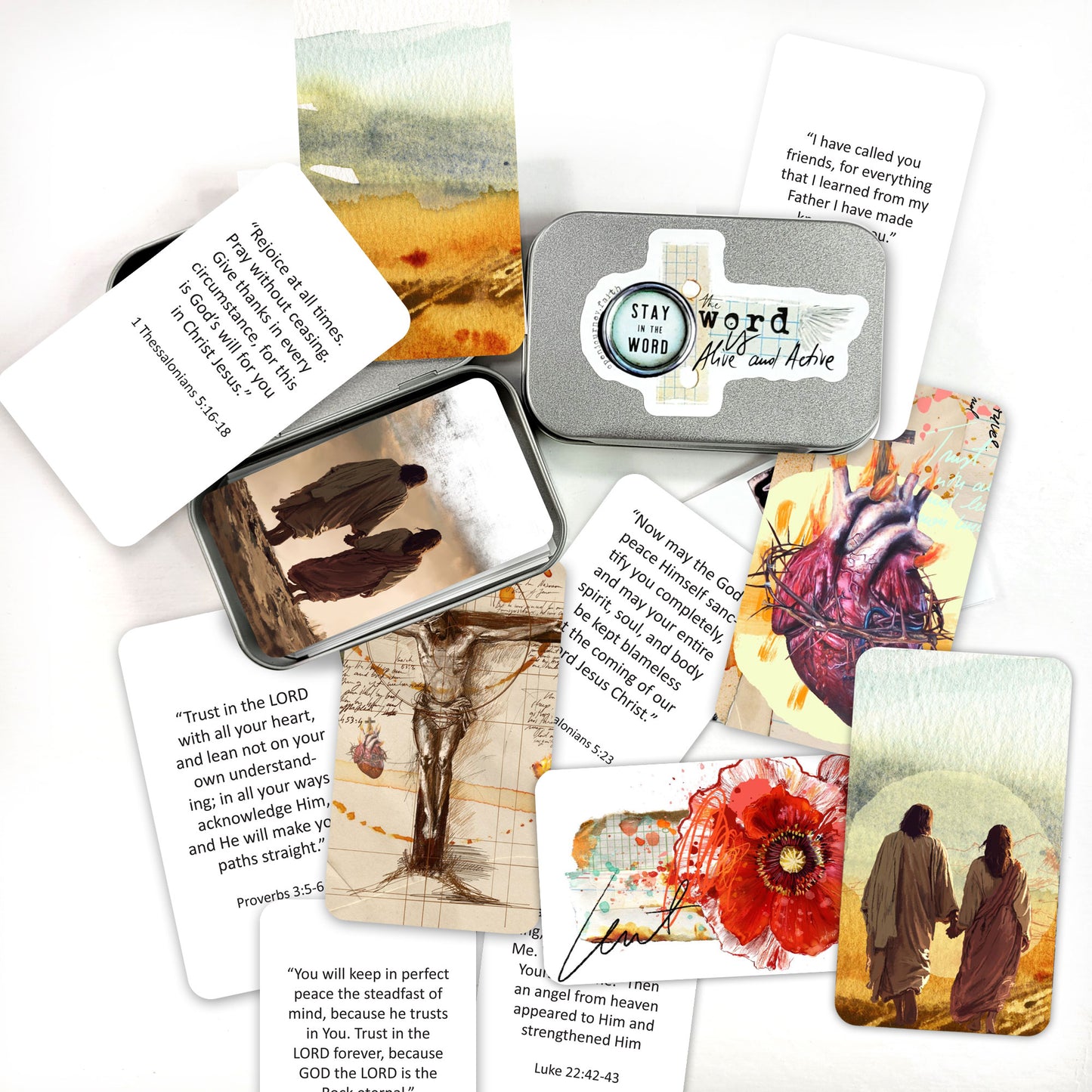 LENT-TRUST - Bible Verse cards with option of Tin Box