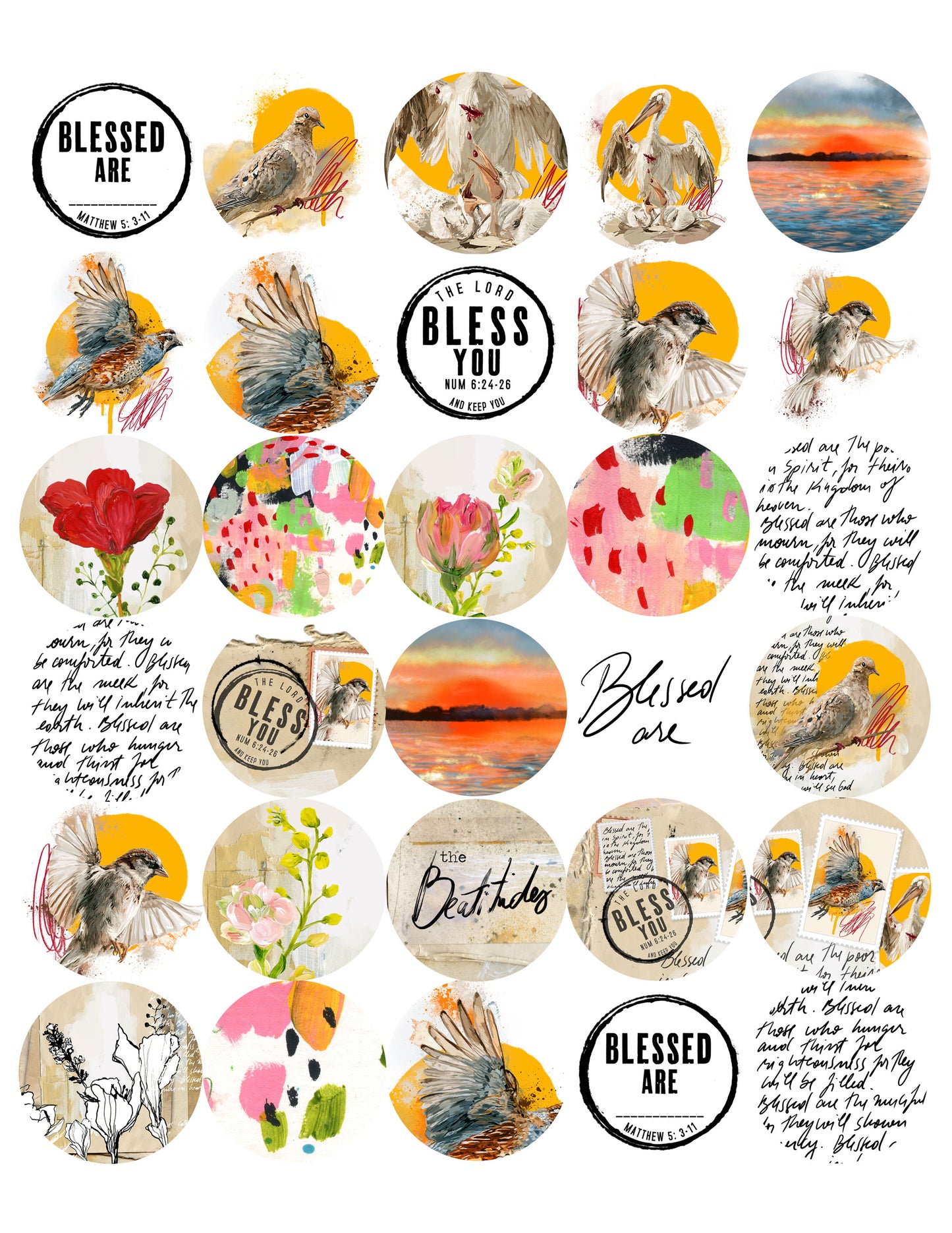 Beatitudes 1 sticker pack - variety stickers for Bible Journaling