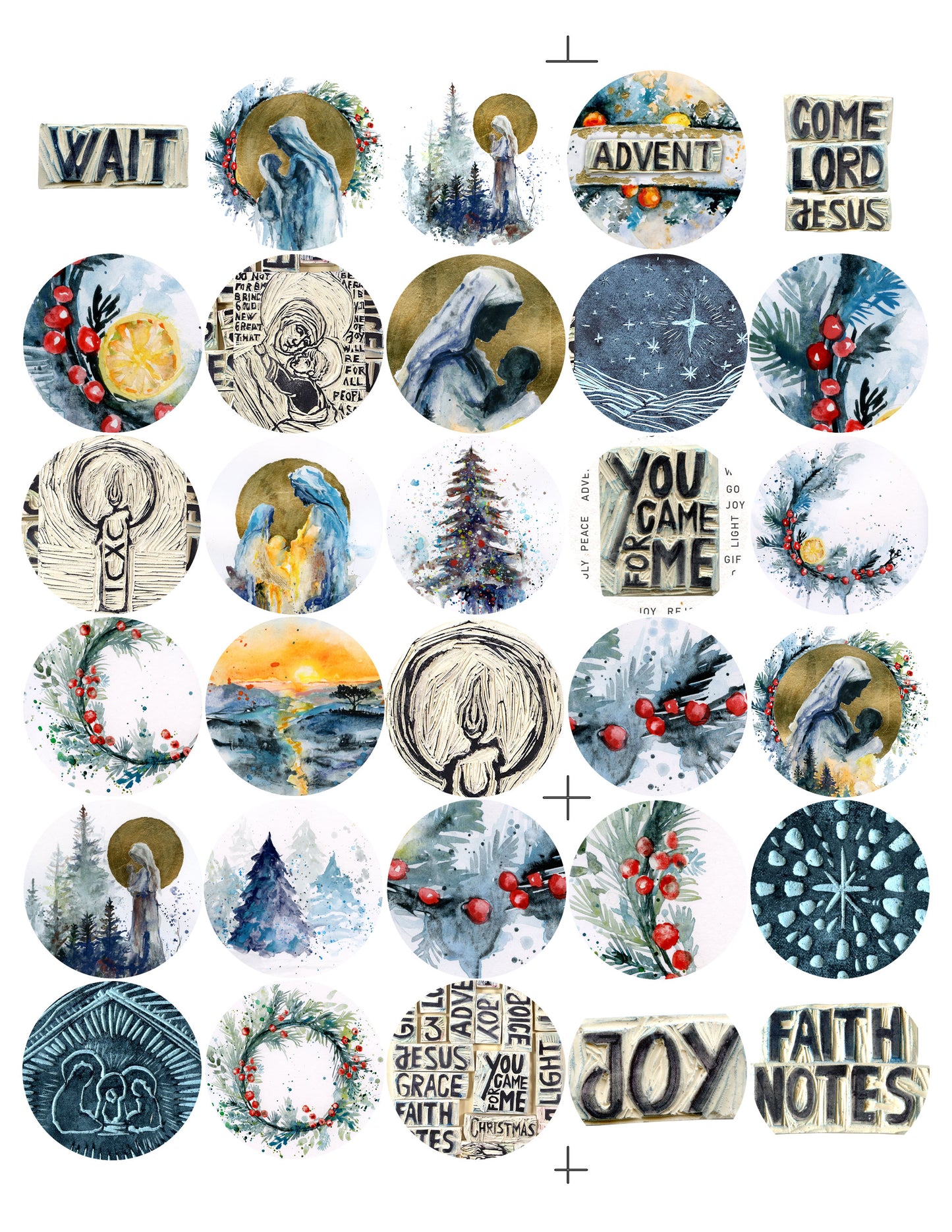 ADVENT- Journaling Stickers, Advent Scripture Reading Plan and cards- digital download