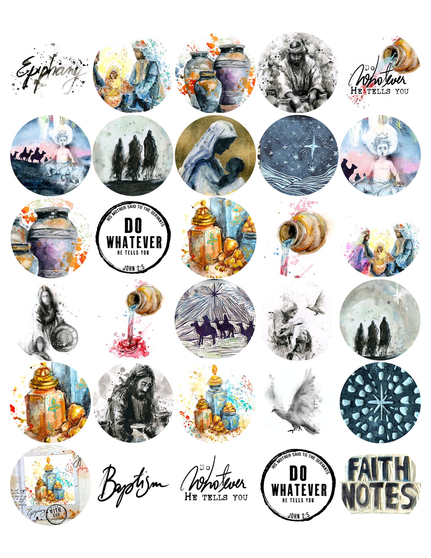 EPIPHANY sticker pack - variety stickers for Bible Journaling