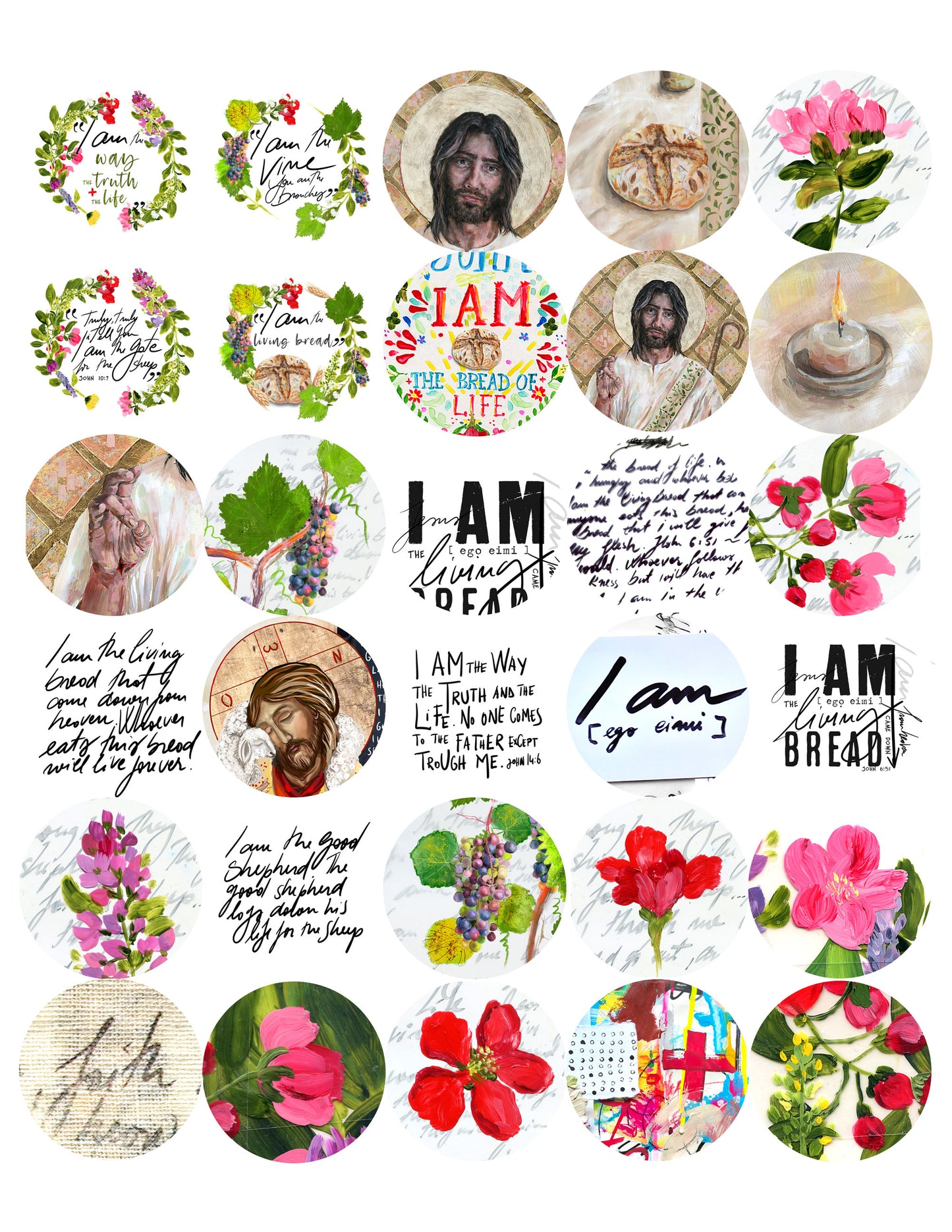 I AM sticker pack - variety stickers for Bible Journaling