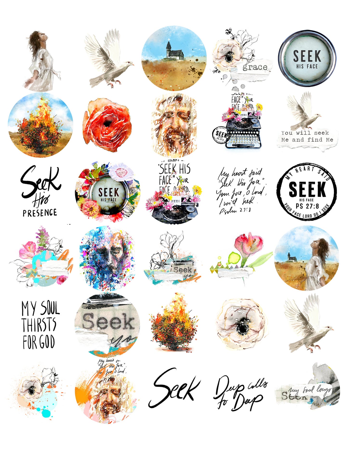 ADD ON "SEEK" - Journaling Stickers - digital download