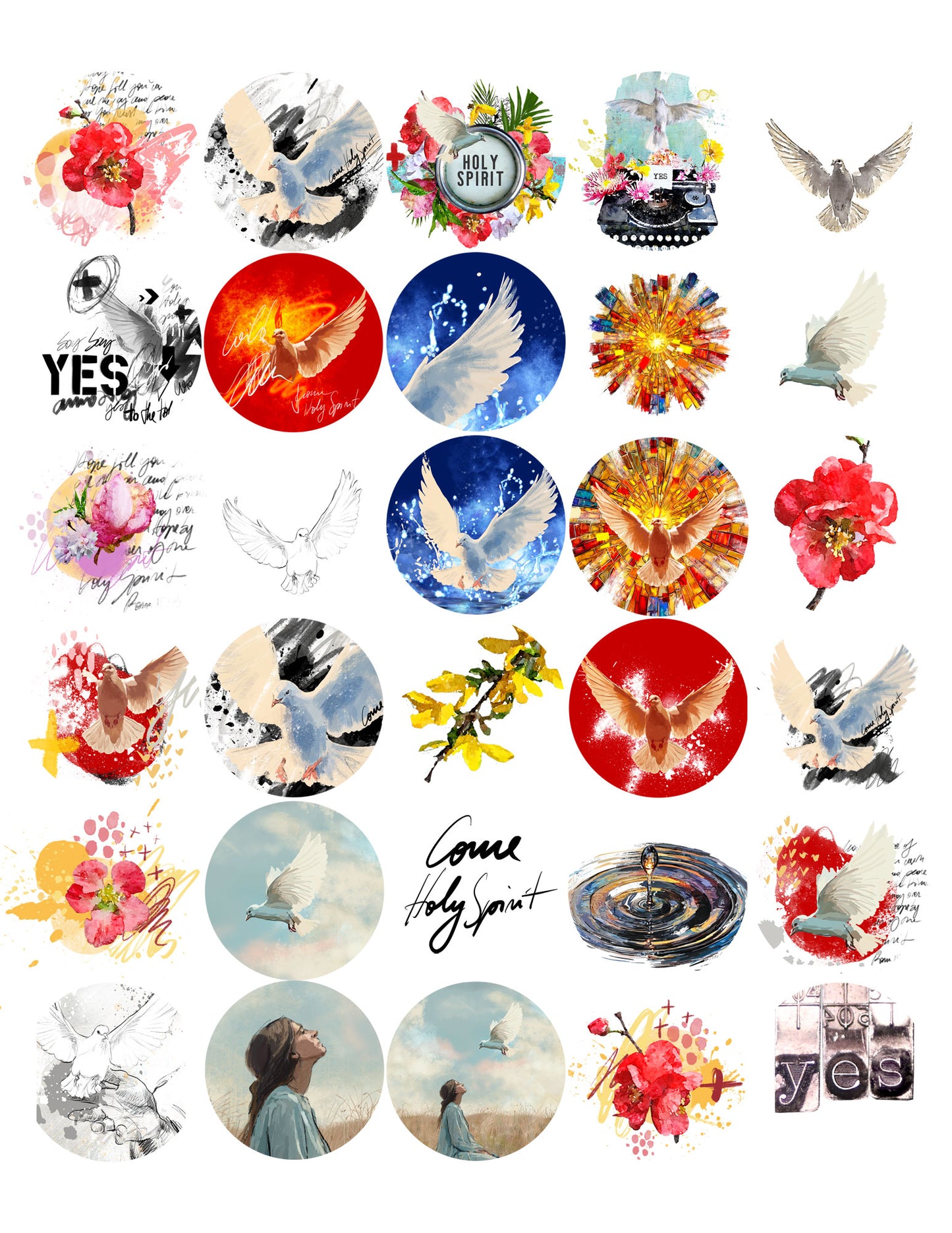 HOLY SPIRIT kit ADD ON  - Journaling Stickers and cards- digital download