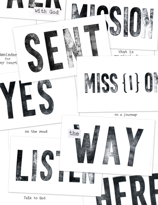 Mission-  set of 21 Journaling Index Word cards