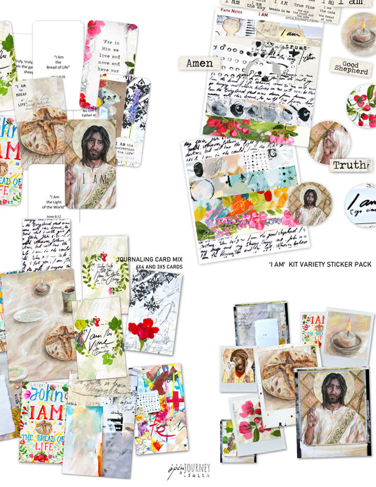 I AM- Add-ons DIGITAL DOWNLOAD: Journaling Stickers, cards, tickets