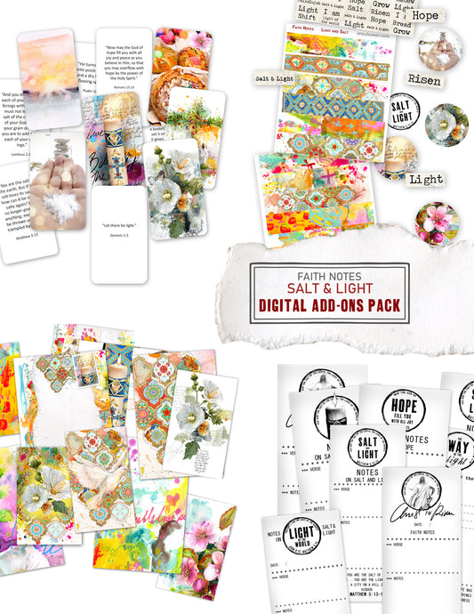 Salt & Light- Add ons DIGITAL DOWNLOAD: Journaling Stickers, Receipts and cards