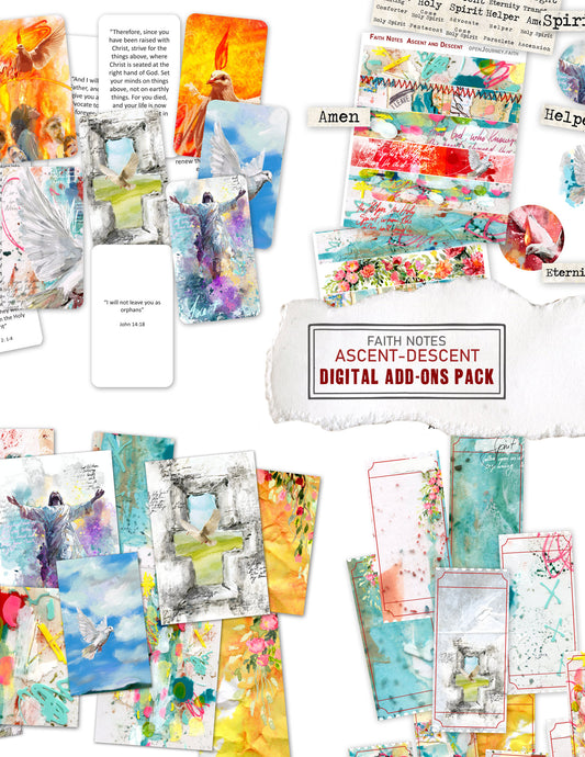 ASCENT-DESCENT- Add ons DIGITAL DOWNLOAD: Journaling Stickers, cards, tickets